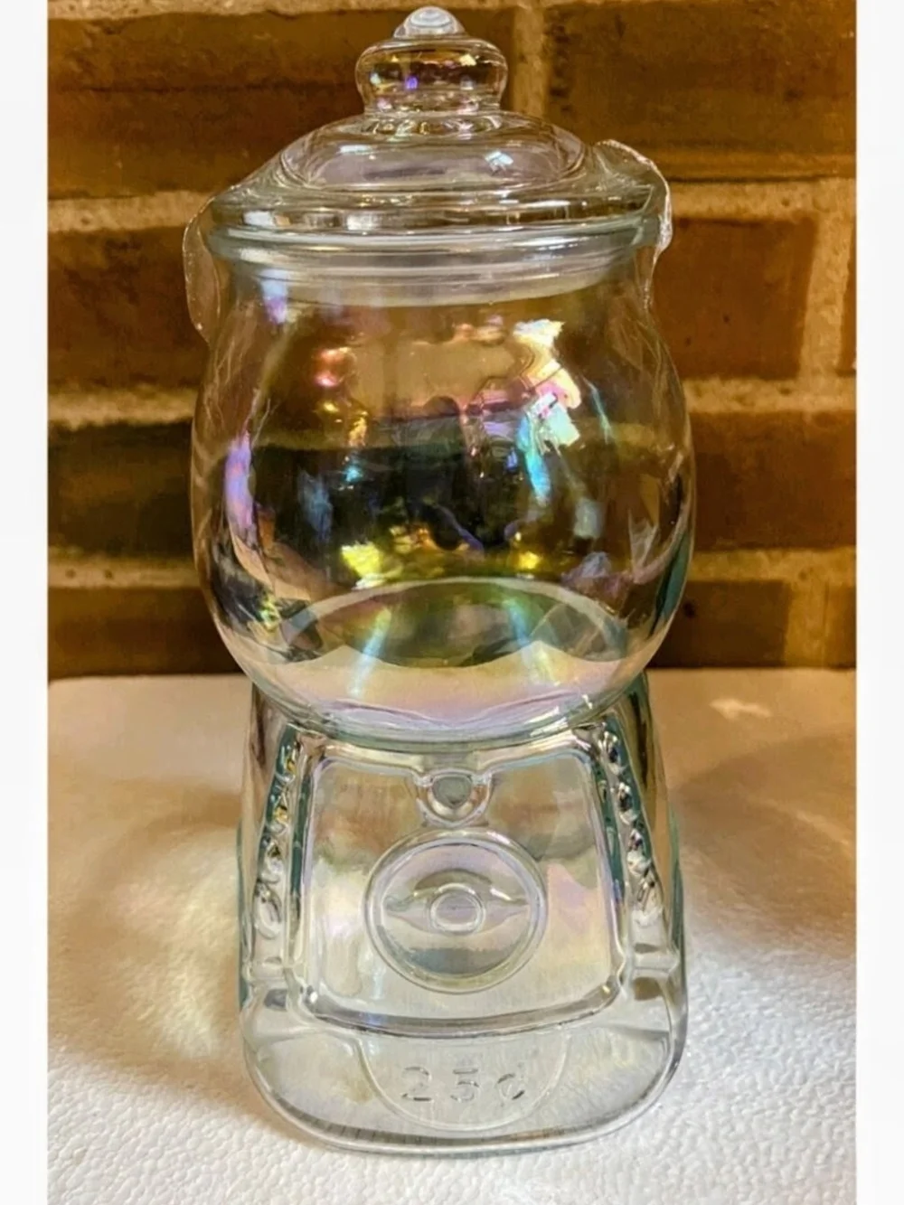 Target Iridescent Glass Gumball Jar - Clear with Rainbow Sheen